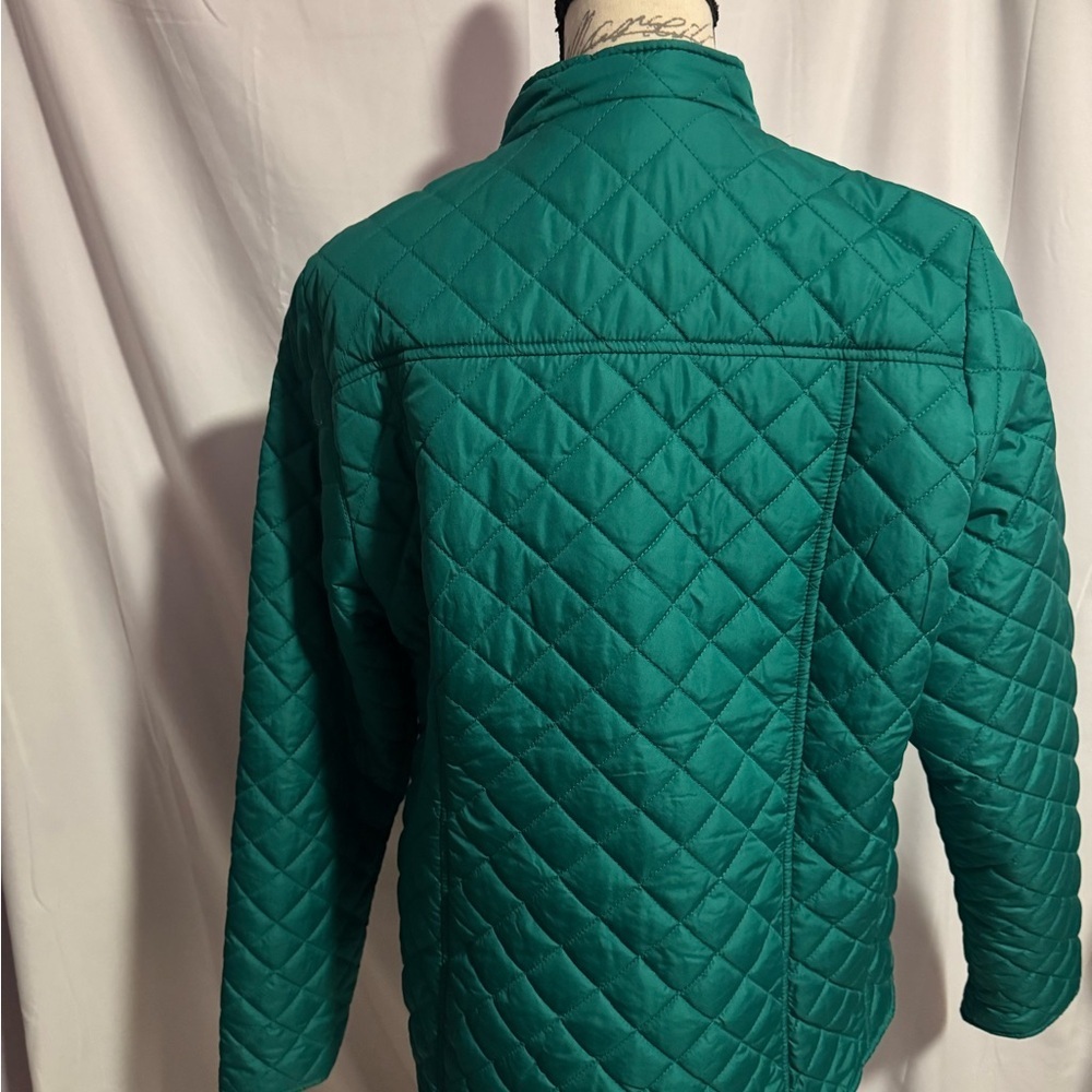 Teal Green Quilted Jacket - Picture 3 of 5